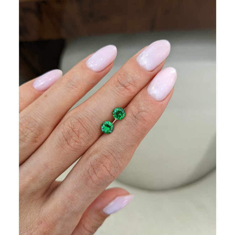 1.28 Ct.Tw. Tsavorite Garnet Pair from Madagascar