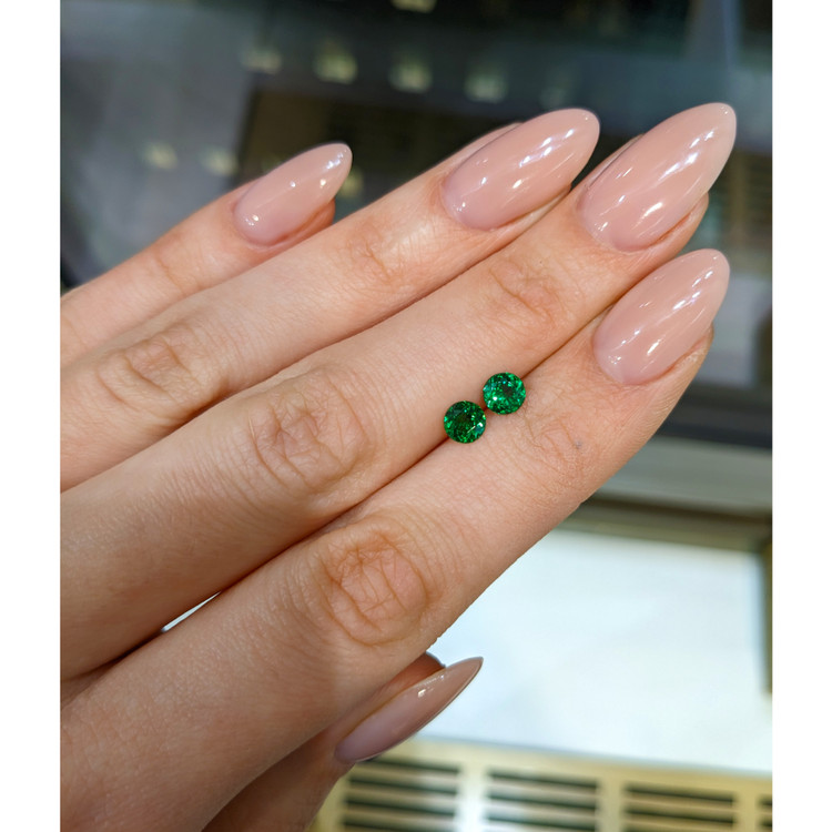 0.96 Ct.Tw. Tsavorite Garnet Pair from Madagascar