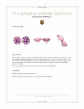 0.61 Ct.Tw.Total Carat Weight Purplish Pink Sapphire Pair from Ceylon (Sri Lanka) Appraisal