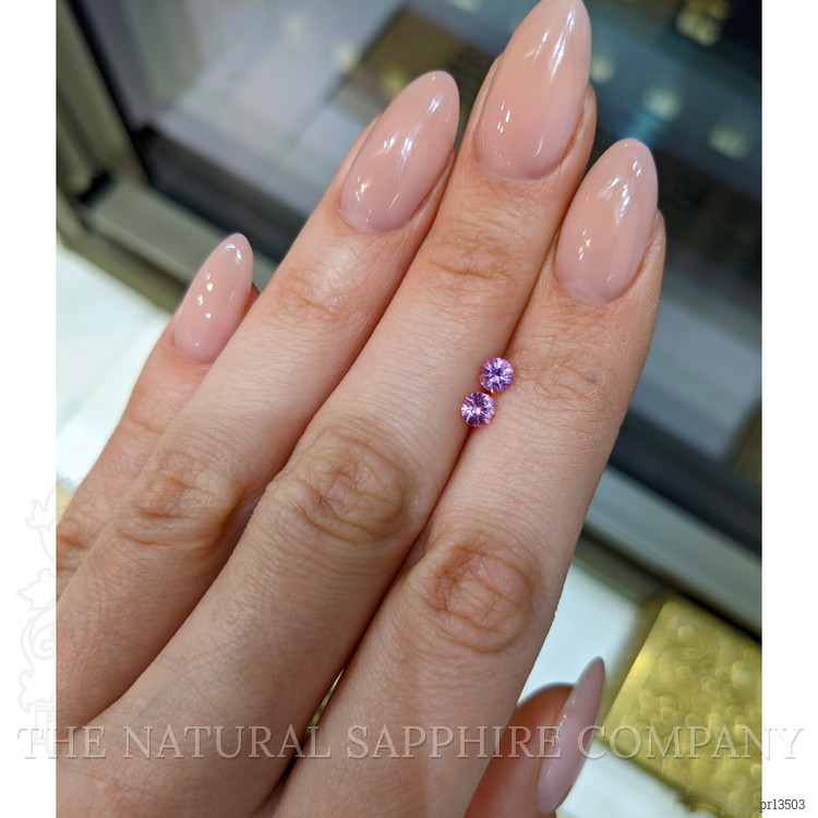 0.61 Ct.Tw. Purplish Pink Sapphire Pair from Ceylon (Sri Lanka)