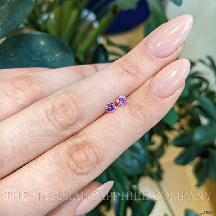 0.61 Ct.Tw. Purplish Pink Sapphire Pair from Ceylon (Sri Lanka)