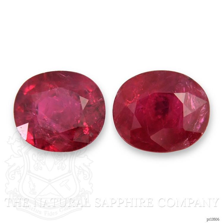 4.06 Ct.Tw. Pinkish Red Ruby Pair from Mozambique