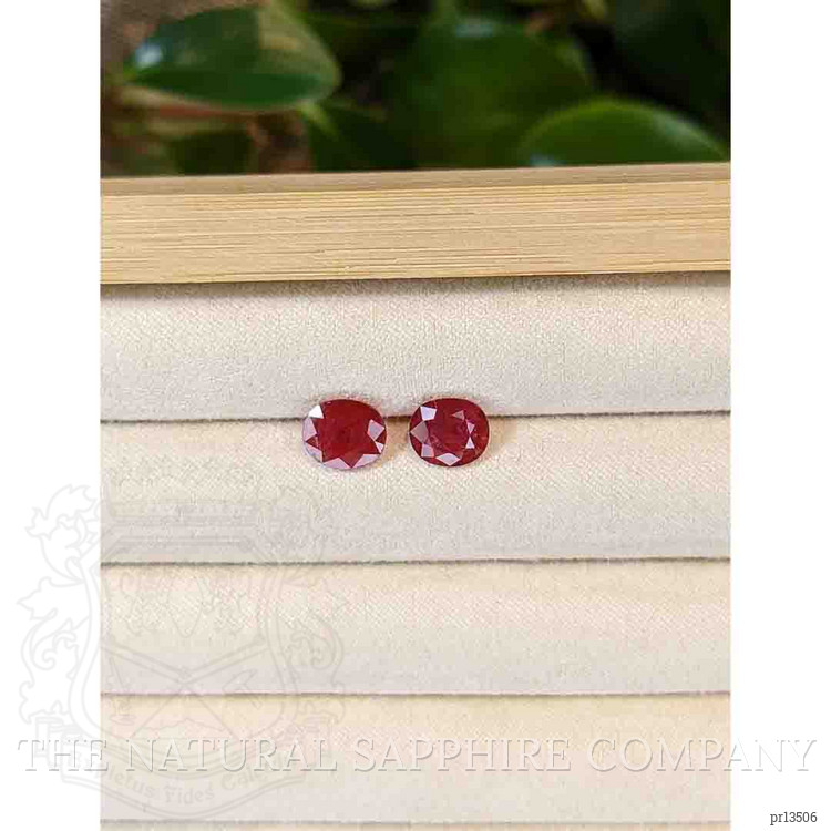 4.06 Ct.Tw. Pinkish Red Ruby Pair from Mozambique