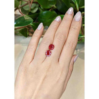 4.06 Ct.Tw.Total Carat Weight Pinkish Red Ruby Pair from Mozambique Life Style