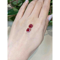 4.06 Ct.Tw.Total Carat Weight Pinkish Red Ruby Pair from Mozambique Life Style