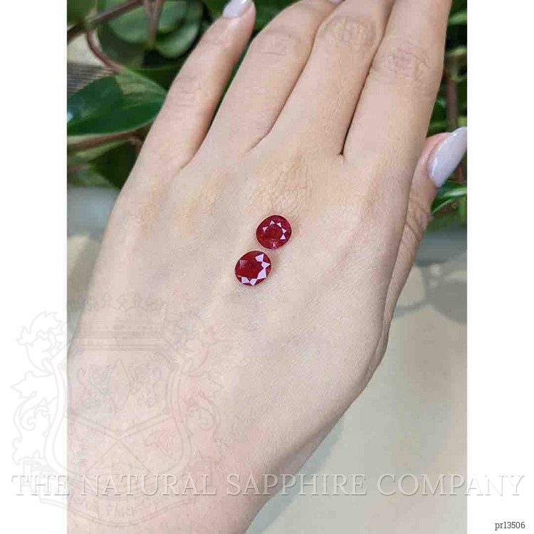 4.06 Ct.Tw. Pinkish Red Ruby Pair from Mozambique