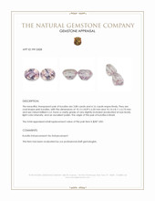7.96 Ct.Tw.Total Carat Weight Pink Kunzite Pair from Brazil Appraisal
