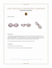 6.47 Ct.Tw.Total Carat Weight Kunzite Pair from Brazil Appraisal