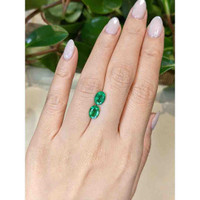 2.14 Ct.Tw.Total Carat Weight Emerald Pair from Zambia Life Style