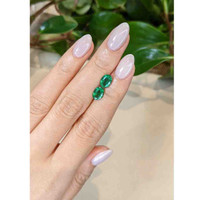 2.14 Ct.Tw.Total Carat Weight Emerald Pair from Zambia Life Style