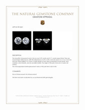 1.30 Ct.Tw.Total Carat Weight White Zircon Pair from Ceylon (Sri Lanka) Appraisal