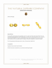 1.44&nbsp;Ct.Tw.Total Carat Weight Yellow Sapphire Pair from Ceylon (Sri Lanka) Appraisal