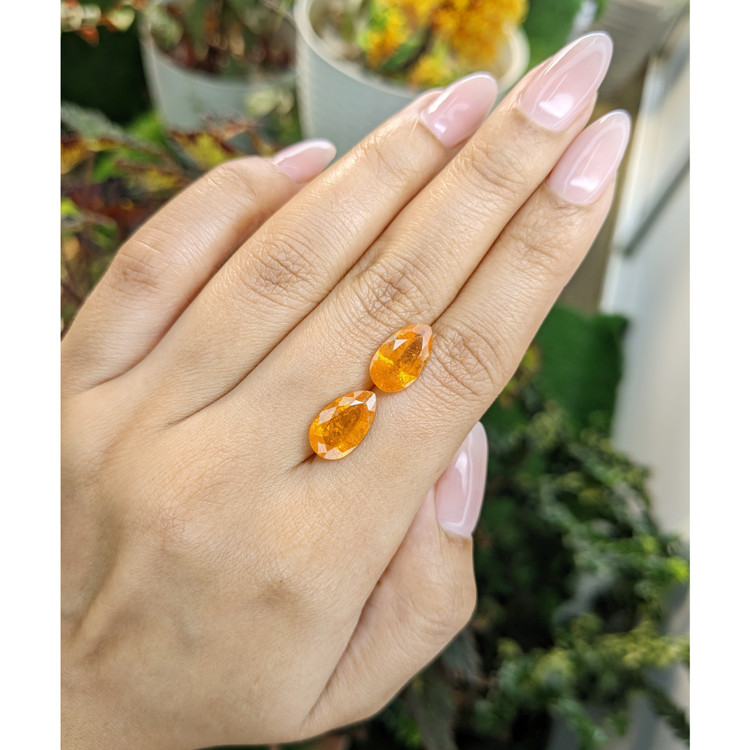 7.32 Ct.Tw. Hessonite Garnet Pair from Madagascar