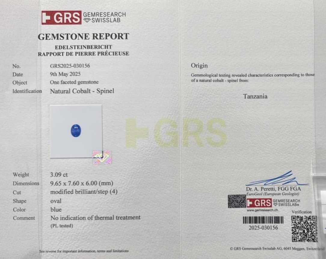 6.13 Ct.Tw. Cobalt Spinel Pair from Ceylon (Sri Lanka)