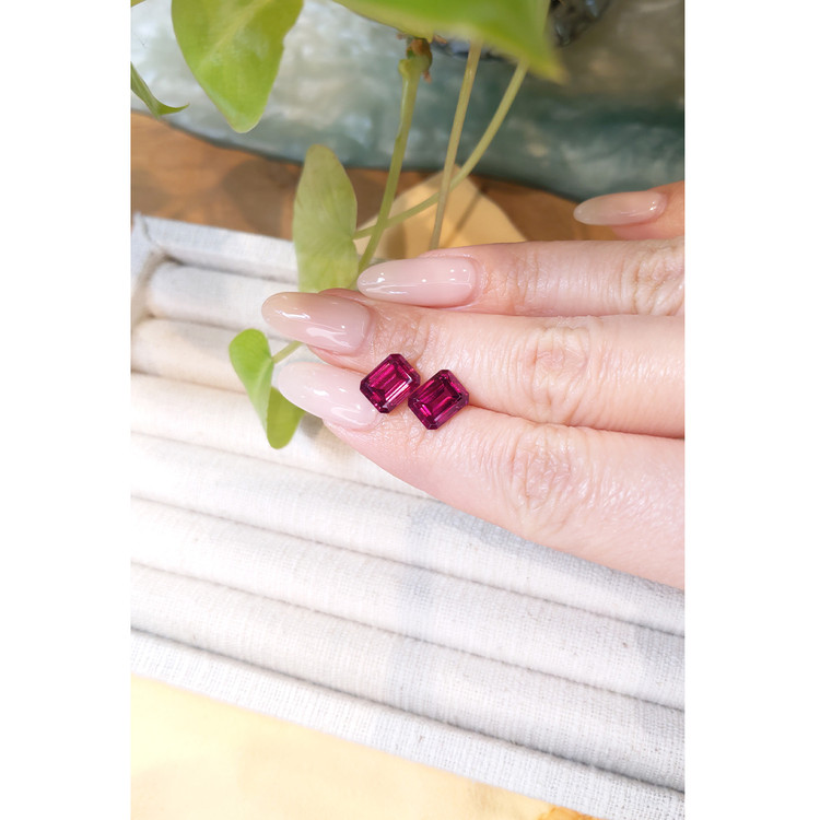 6.80 Ct.Tw. Rubellite Tourmaline Pair from Brazil