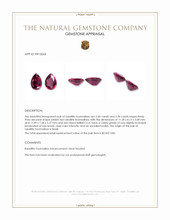 5.38 Ct.Tw.Total Carat Weight Pinkish Red Rubellite Tourmaline Pair from Brazil Appraisal