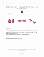 3.75 Ct.Tw.Total Carat Weight Redddish Pink Rubellite Tourmaline Pair from Brazil Appraisal