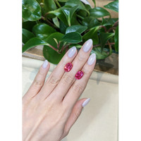 9.23 Ct.Tw.Total Carat Weight Pinkish Red Rubellite Tourmaline Pair from Brazil Life Style