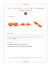0.75 Ct.Tw.Total Carat Weight Orange Fire Opal (Flame Opal) Pair from Mexico Appraisal