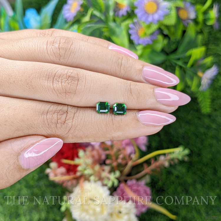 1.42 Ct.Tw. Tsavorite Garnet Pair from Tanzania