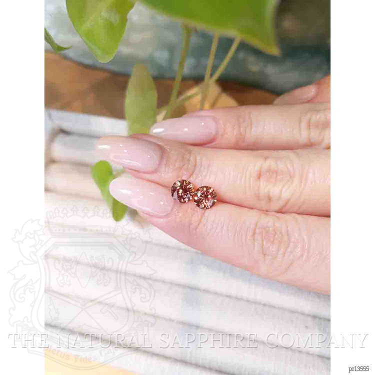 2.80 Ct.Tw. Peach Sapphire Pair from Ceylon (Sri Lanka)