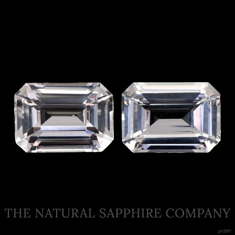 2.42 Ct.Tw. White Sapphire Pair from Ceylon (Sri Lanka)