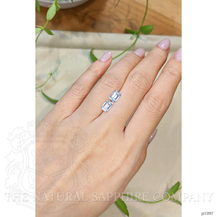 2.42 Ct.Tw. White Sapphire Pair from Ceylon (Sri Lanka)