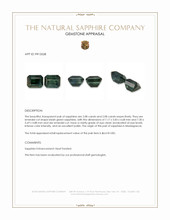 4.16 Ct.Tw.Total Carat Weight Bluish Green Sapphire Pair from Madagascar Appraisal
