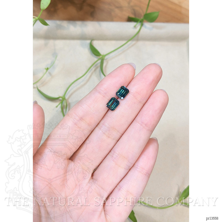 4.16 Ct.Tw. Bluish Green Sapphire Pair from Madagascar