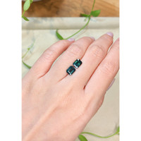 4.16 Ct.Tw.Total Carat Weight Bluish Green Sapphire Pair from Madagascar Life Style