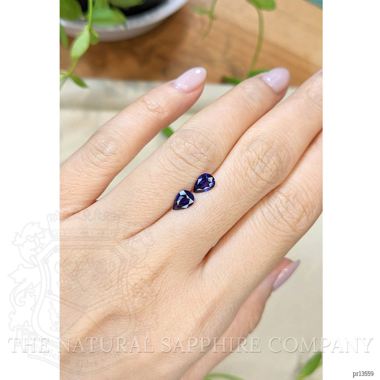 1.45 Ct.Tw. Purplish Blue Sapphire Pair from Ceylon (Sri Lanka)