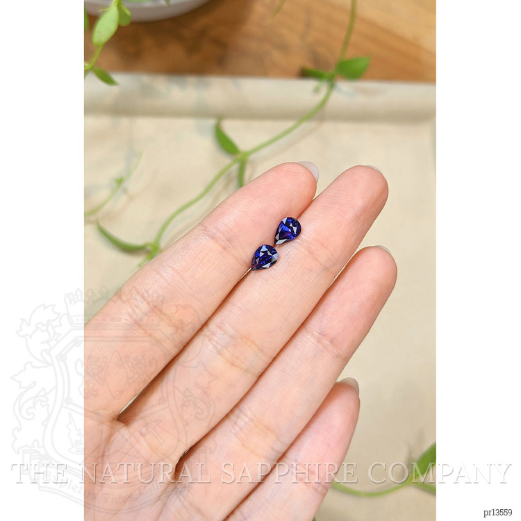 1.45 Ct.Tw. Purplish Blue Sapphire Pair from Ceylon (Sri Lanka)