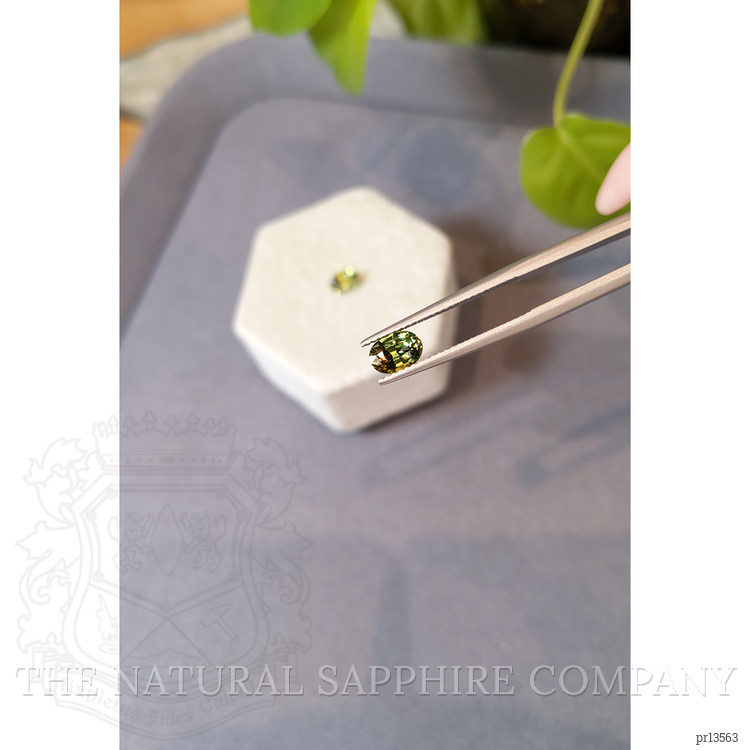 2.12 Ct.Tw. Yellowish Green Sapphire Pair from Ceylon (Sri Lanka)