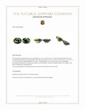 2.20 Ct.Tw.Total Carat Weight Yellowish Green Sapphire Pair from Madagascar Appraisal