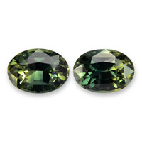 2.20 Ct.Tw.Total Carat Weight Yellowish Green Sapphire Pair from Madagascar Video
