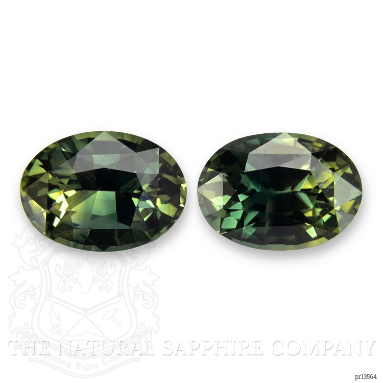 2.20 Ct.Tw. Yellowish Green Sapphire Pair from Madagascar