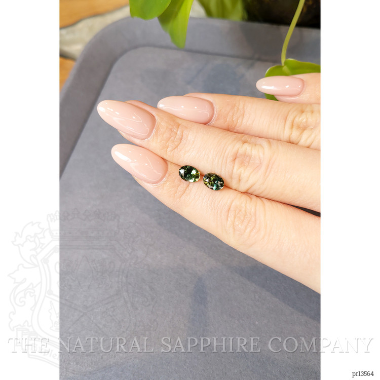2.20 Ct.Tw. Yellowish Green Sapphire Pair from Madagascar