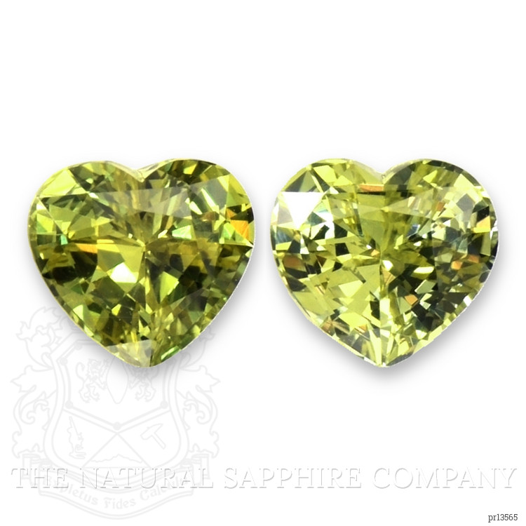 2.24 Ct.Tw. Yellowish Green Sapphire Pair from Ceylon (Sri Lanka)