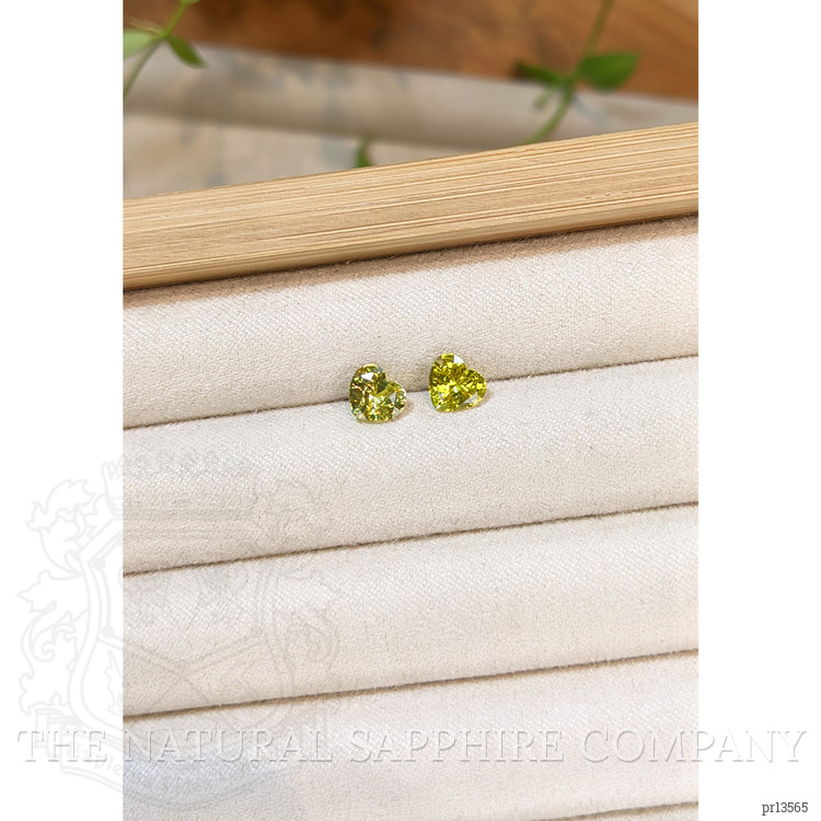 2.24 Ct.Tw. Yellowish Green Sapphire Pair from Ceylon (Sri Lanka)