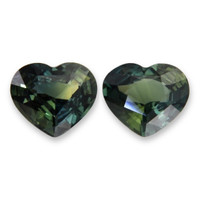 2.06 Ct.Tw.Total Carat Weight Bluish Green Sapphire Pair from Madagascar Video