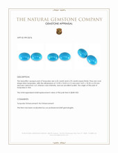 13.15&nbsp;Ct.Tw.Total Carat Weight Cabochon Turquoise Pair from USA Appraisal