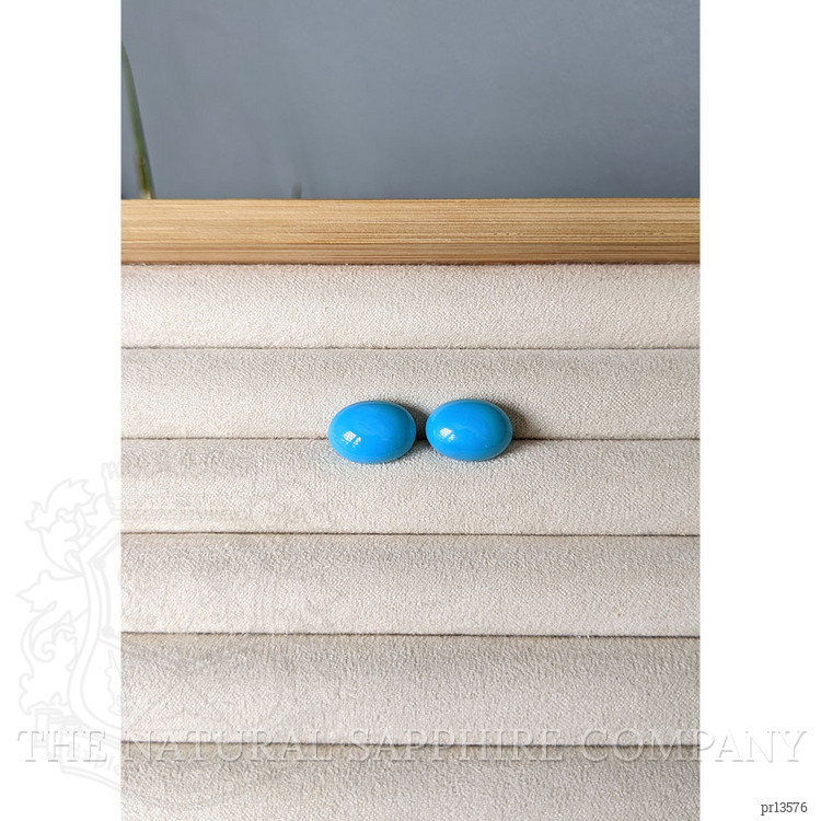 13.15 Ct.Tw. Blue Cabochon Turquoise Pair from USA