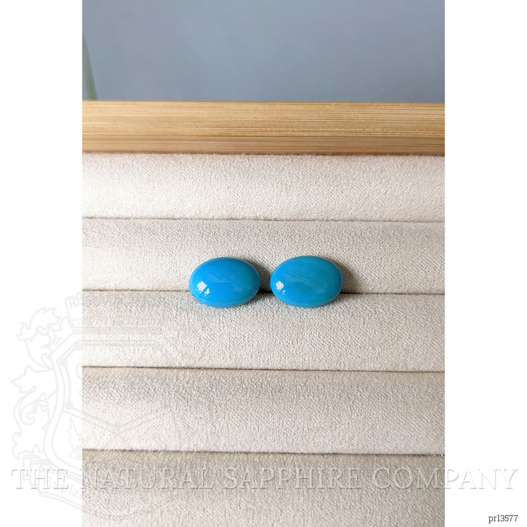 11.00 Ct.Tw. Blue Cabochon Turquoise Pair from USA
