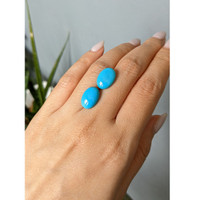11.00&nbsp;Ct.Tw.Total Carat Weight Blue Cabochon Turquoise Pair from USA Life Style