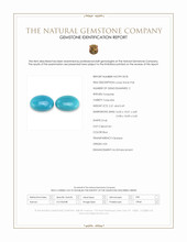 10.90 Ct.Tw.Total Carat Weight Blue Cabochon Turquoise Pair from USA Scan Report