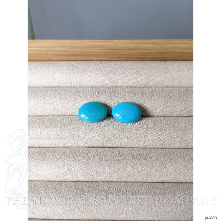 9.38 Ct.Tw. Blue Cabochon Turquoise Pair from USA