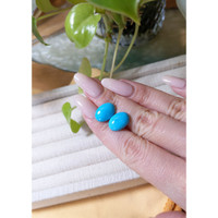 9.92 Ct.Tw.Total Carat Weight Blue Cabochon Turquoise Pair from USA Life Style