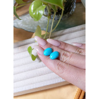 9.92 Ct.Tw.Total Carat Weight Blue Cabochon Turquoise Pair from USA Life Style