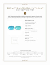 10.50 Ct.Tw.Total Carat Weight Blue Cabochon Turquoise Pair from USA Scan Report