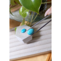 10.50 Ct.Tw.Total Carat Weight Blue Cabochon Turquoise Pair from USA Life Style